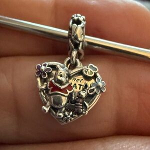 Pandora Winnie the Pooh Heart Charm - Silver and Red
